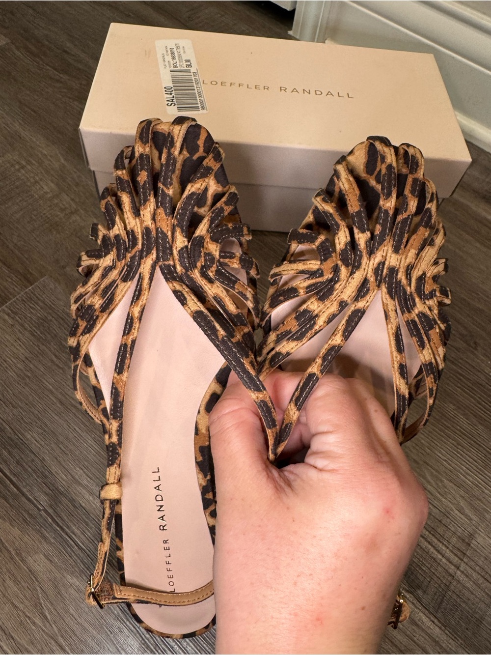 Loeffler Randall Devon Leopard Flat Sandals - Picture 4 of 10